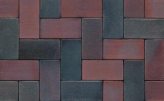  Тротуарная клинкерная брусчатка Muhr №04S Rotbraun-bunt spezial, 200*100*40 мм: внешний вид